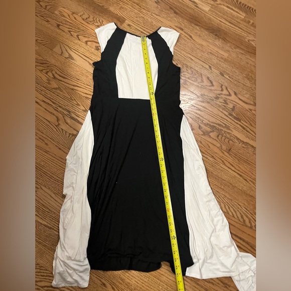 Ann Taylor NWT colorblock handkerchief hem black/white dress Size 10 - Picture 12 of 14